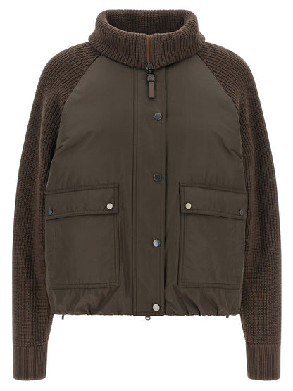 Brunello Cucinelli Brown Cotton Full-Length Jacket