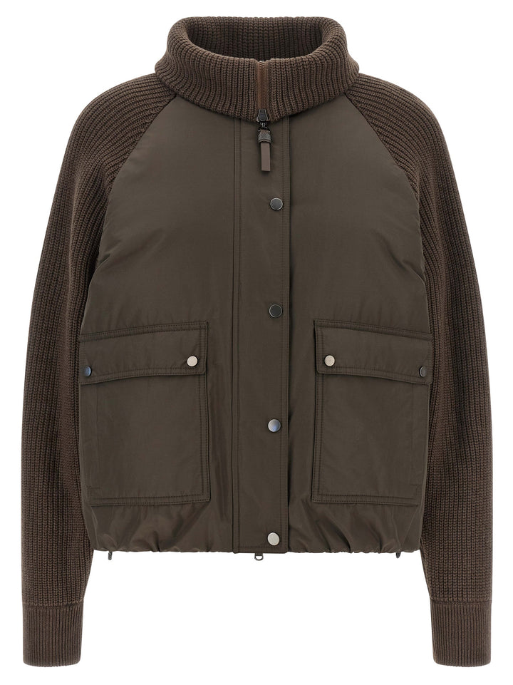 Brunello Cucinelli Brown Cotton Full-Length Jacket