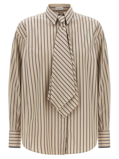 Brunello Cucinelli Beige Cotton Blouse