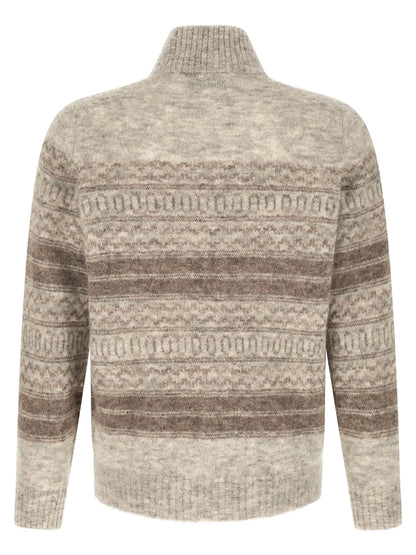 Brunello Cucinelli Beige Alpaca Leather Cardigan