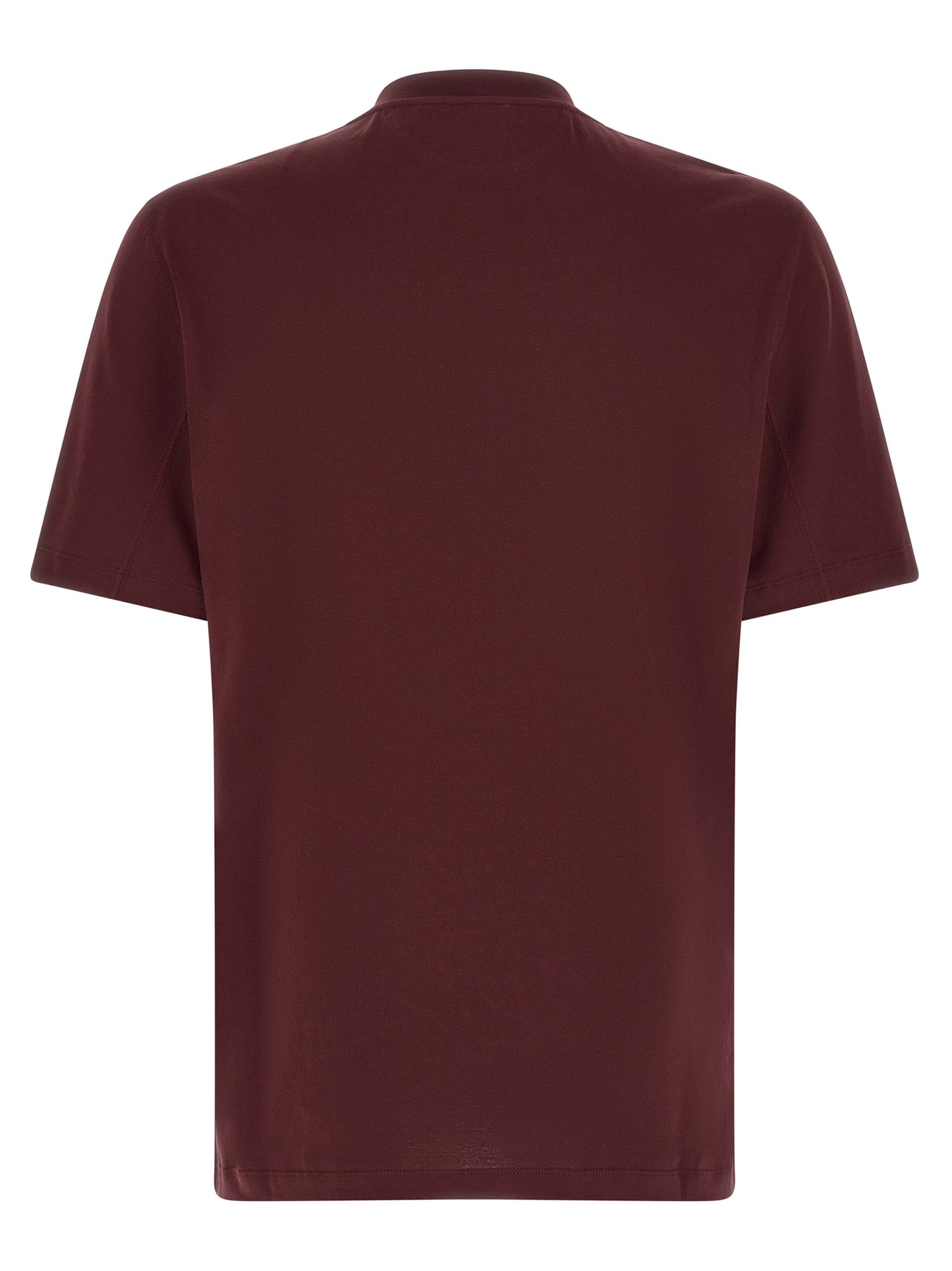 Brunello Cucinelli Bordeaux Cotton T-Shirt