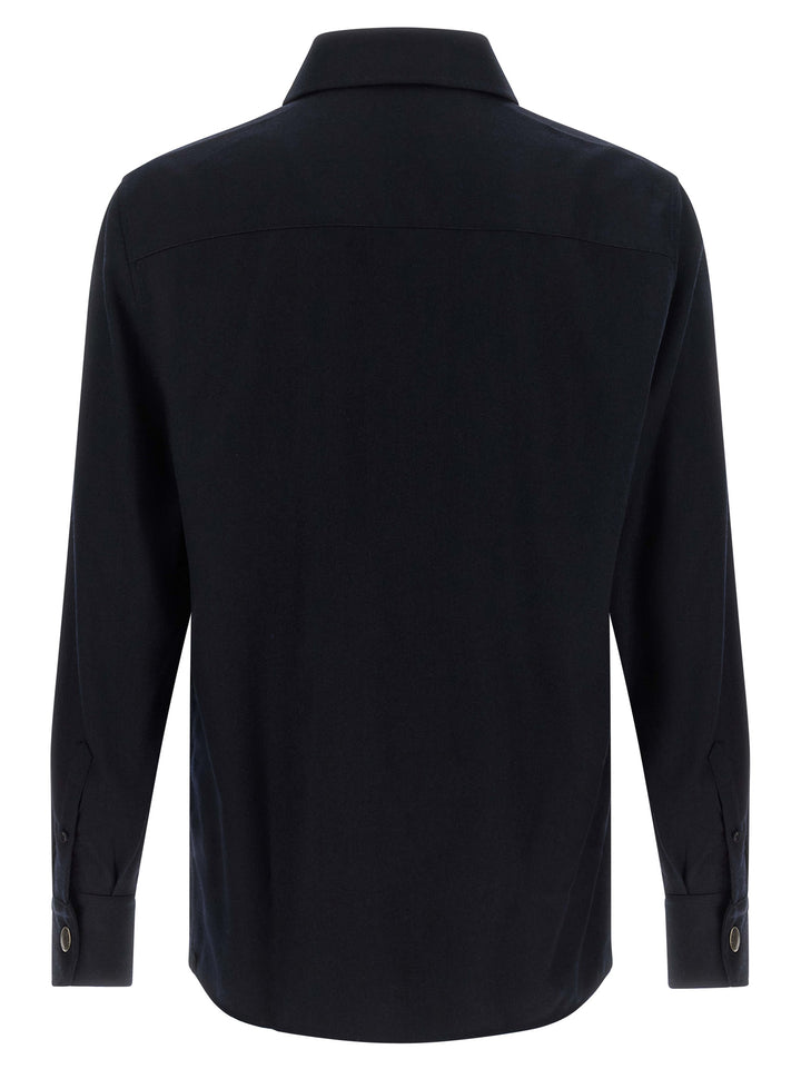Brunello Cucinelli Blue Virgin Wool Blouse