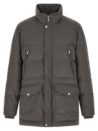 Brunello Cucinelli Gray Polyamide Parka