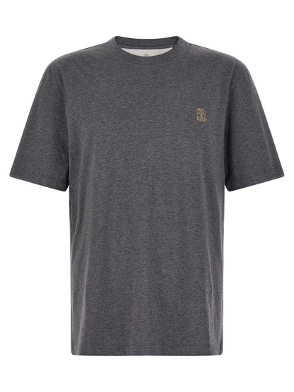 Brunello Cucinelli Gray Cotton T-Shirt