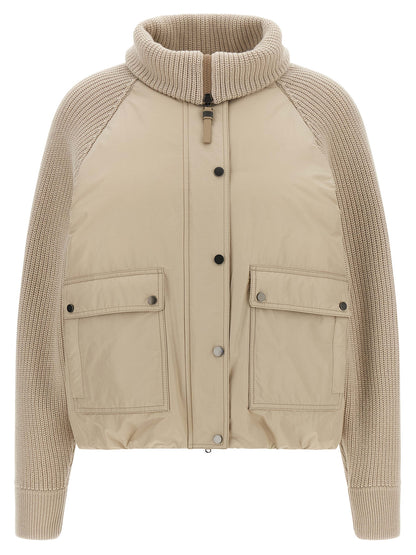 Brunello Cucinelli Beige Cotton Full-Length Jacket