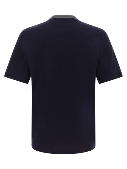 Brunello Cucinelli Blue Cotton T-Shirt