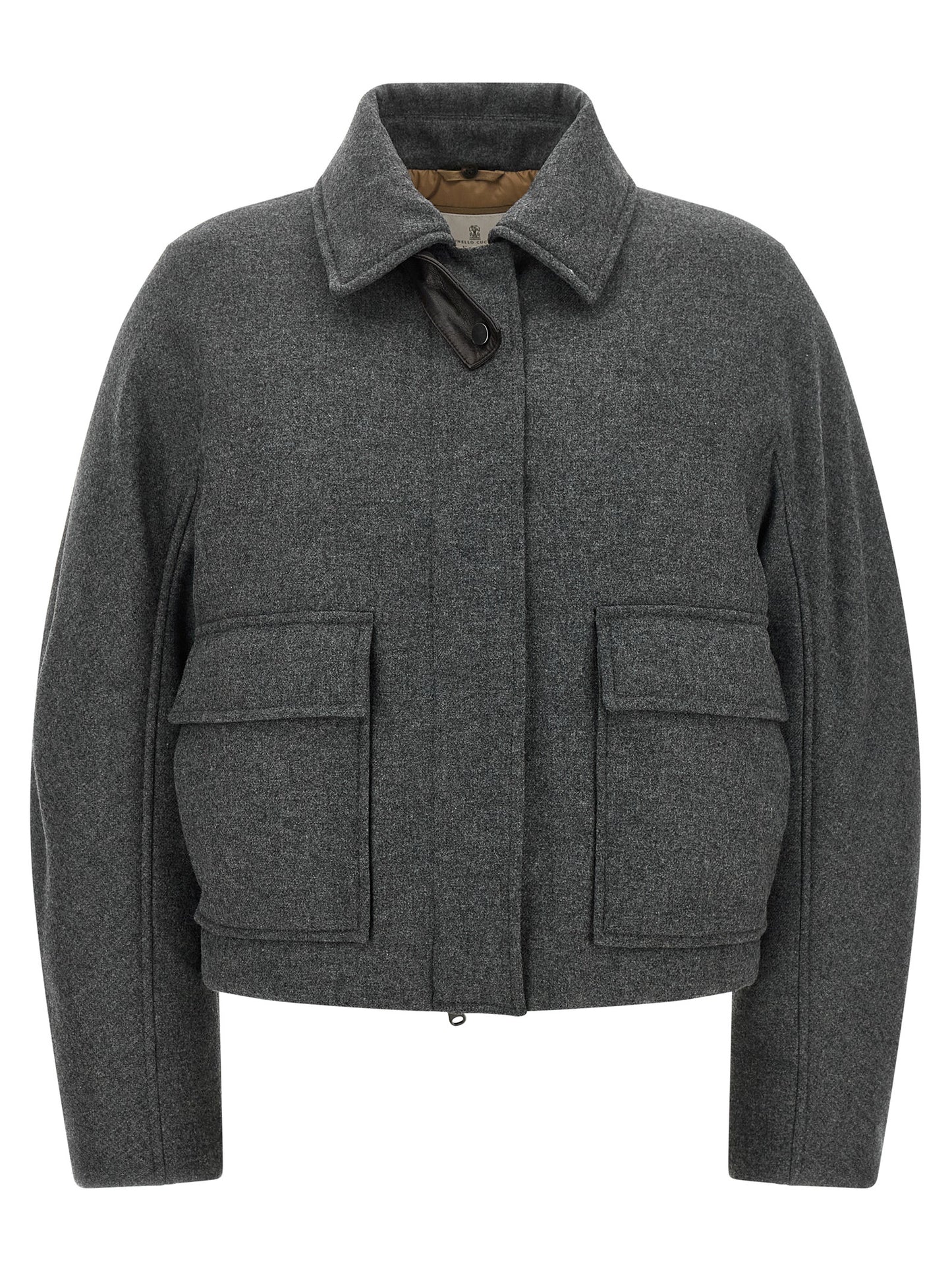 Brunello Cucinelli Gray Virgin Wool Full-Length Jacket
