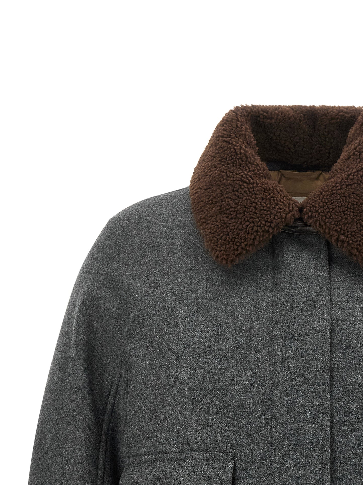 Brunello Cucinelli Gray Virgin Wool Full-Length Jacket