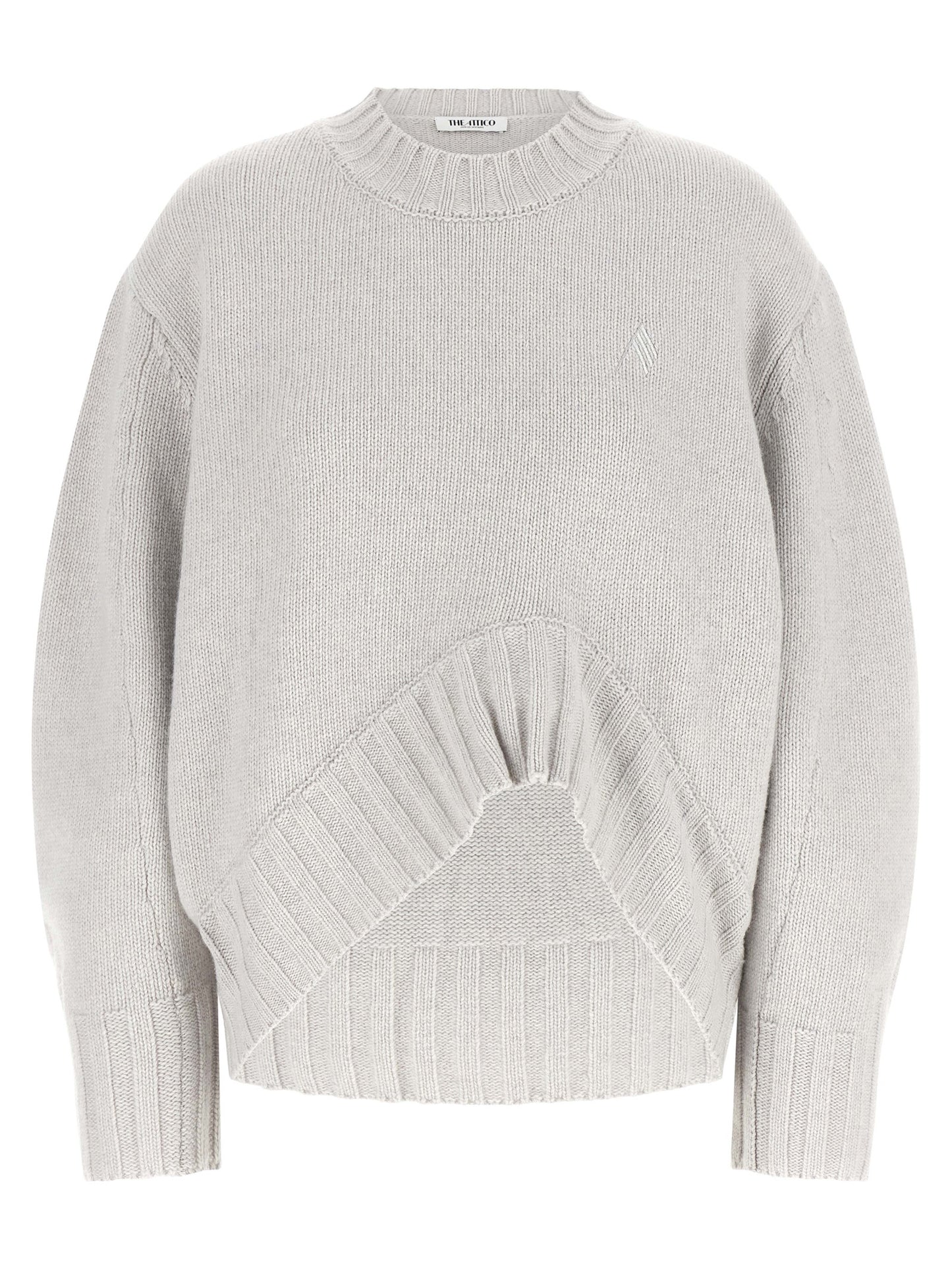 The Attico Gray Virgin Wool Cardigan