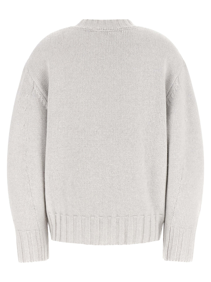 The Attico Gray Virgin Wool Cardigan