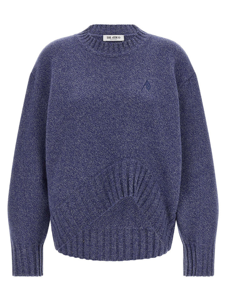 The Attico Blue Virgin Wool Cardigan