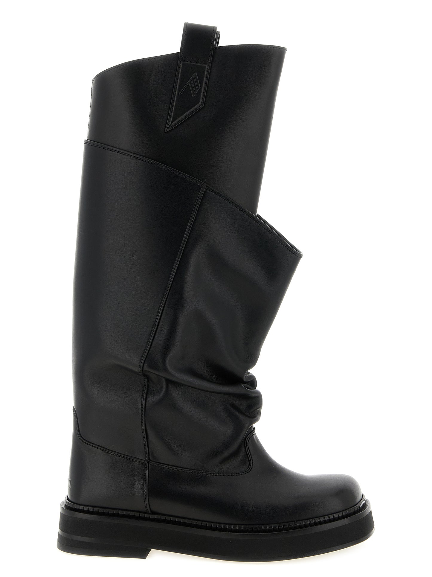 The Attico Black Calfskin Over The Knee