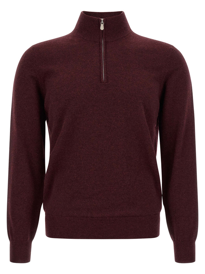 Brunello Cucinelli Bordeaux Cashmere Cardigan