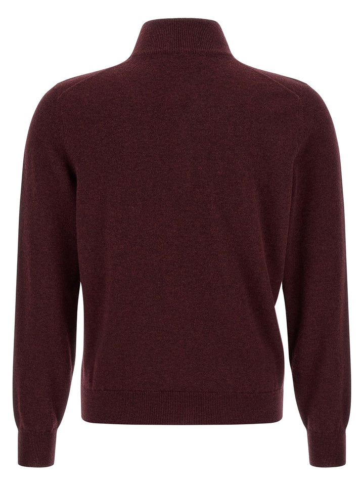 Brunello Cucinelli Bordeaux Cashmere Cardigan