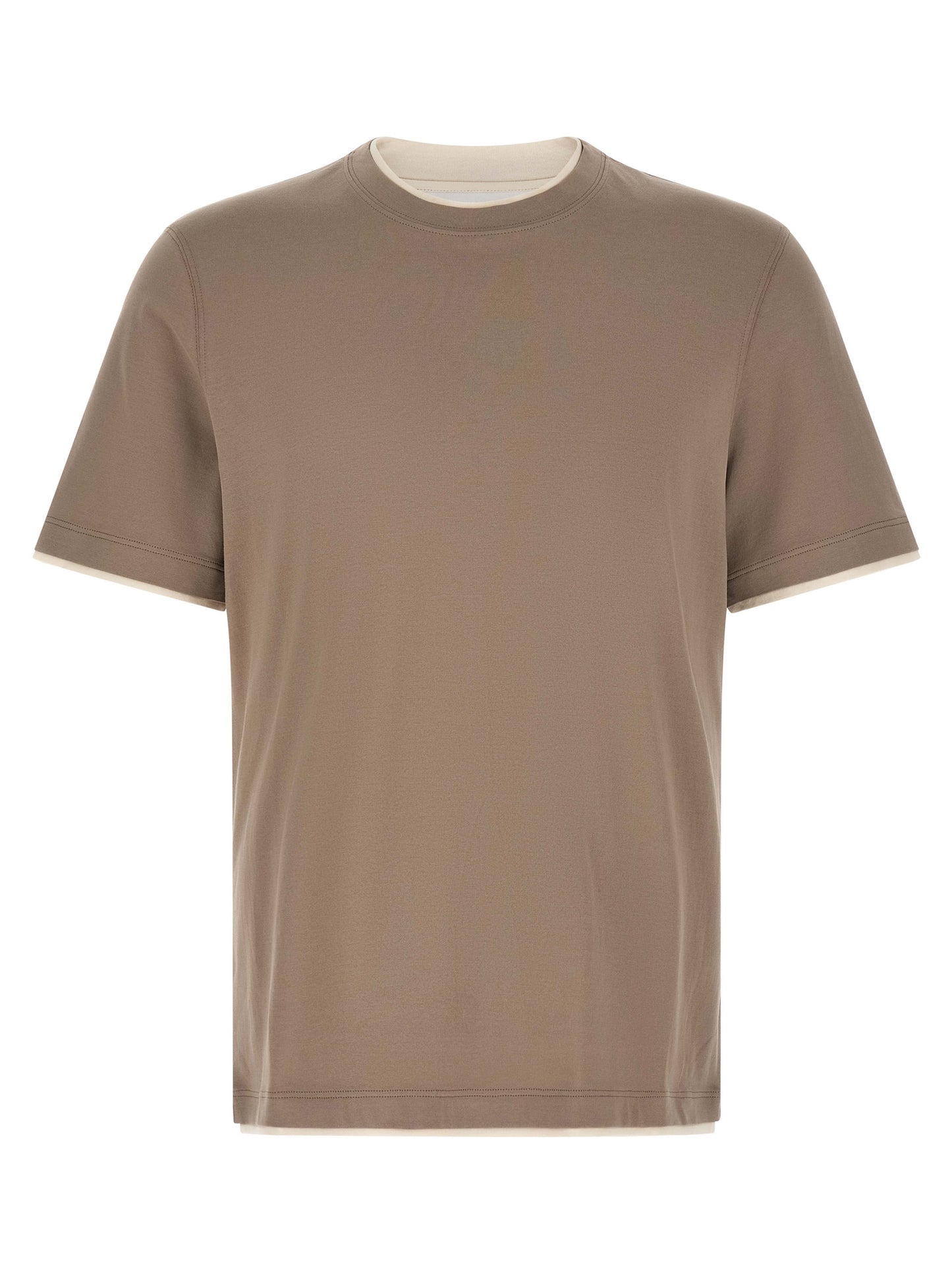 Brunello Cucinelli Gray Cotton T-Shirt