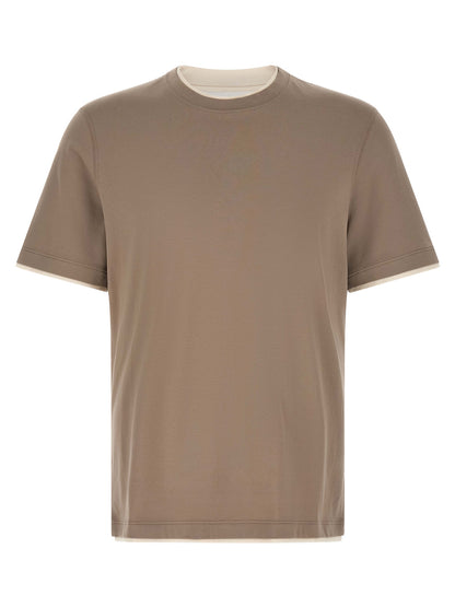 Brunello Cucinelli Gray Cotton T-Shirt