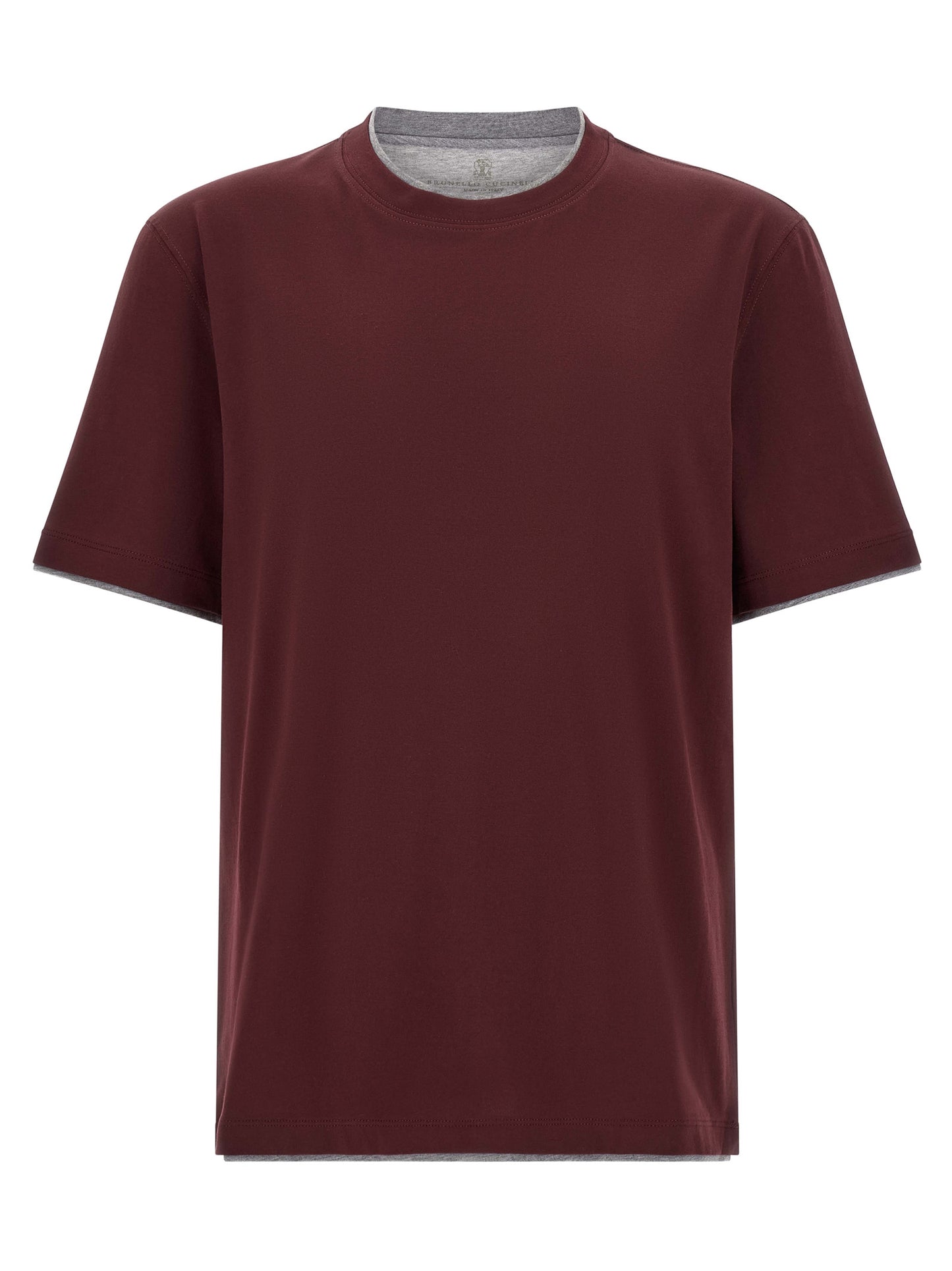 Brunello Cucinelli Bordeaux Cotton T-Shirt