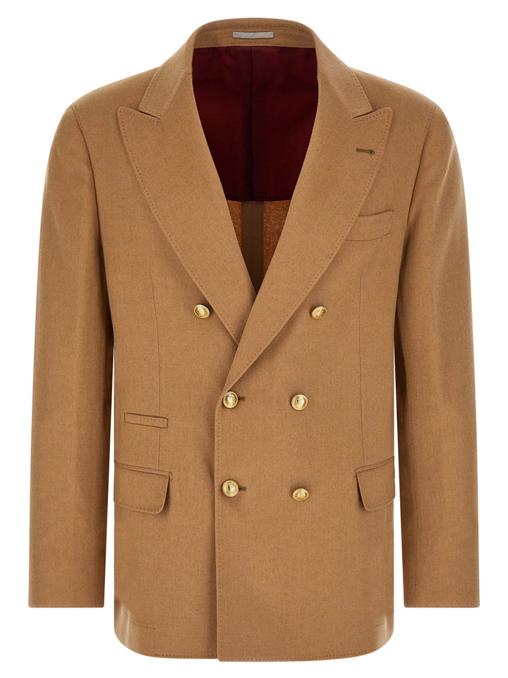Brunello Cucinelli Beige Camel Hair  Blazer