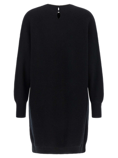 Brunello Cucinelli Black Virgin Wool Short Dress