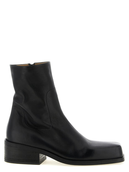 Marsell Black Calfskin Ankle Boots