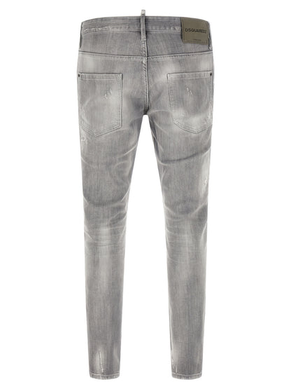 Dsquared² Gray Cotton Tapered Jeans