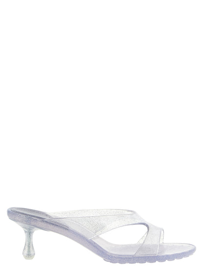 Jimmy Choo Silver Rubber Flat Sandals