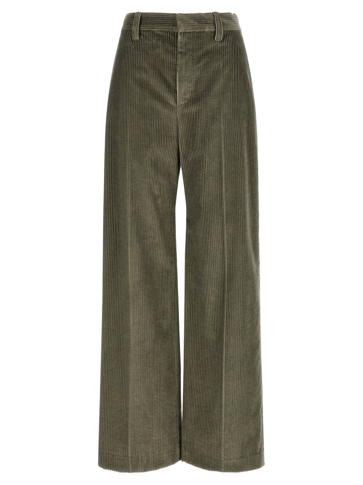 Brunello Cucinelli Bicolor Cotton Flared Pants