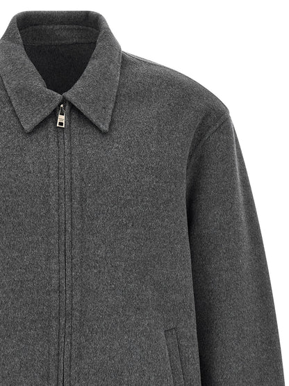 GIORGIO BRATO Gray Wool Full-Length Jacket