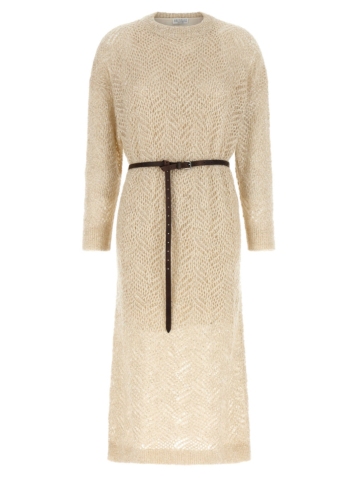 Brunello Cucinelli Beige Polyamide Midi Dress