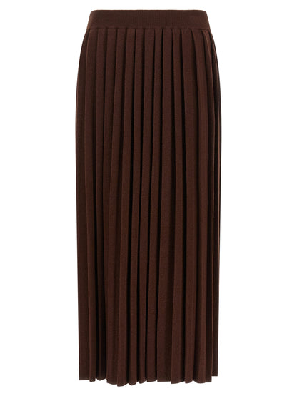 Fabiana Filippi Brown Virgin Wool Midi Skirt