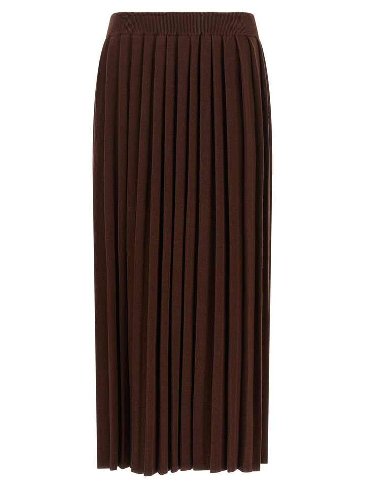 Fabiana Filippi Brown Virgin Wool Midi Skirt