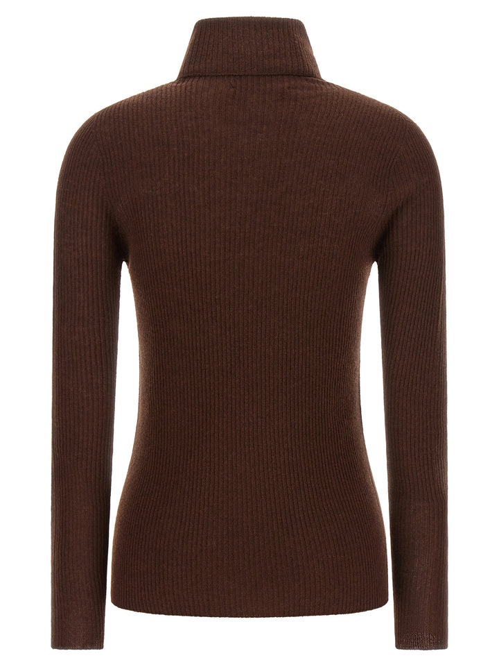 Fabiana Filippi Brown Virgin Wool Cardigan