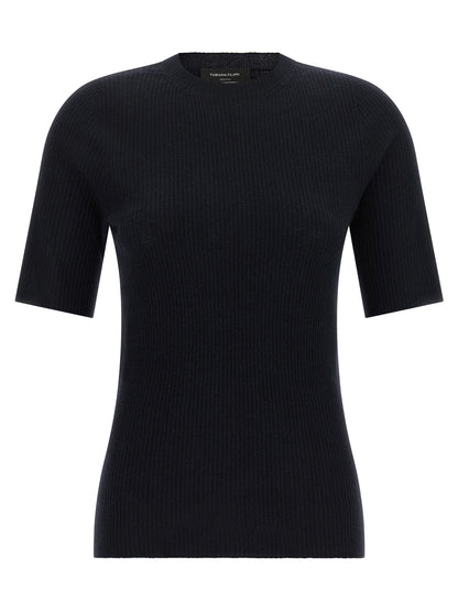Fabiana Filippi Blue Virgin Wool T-Shirt
