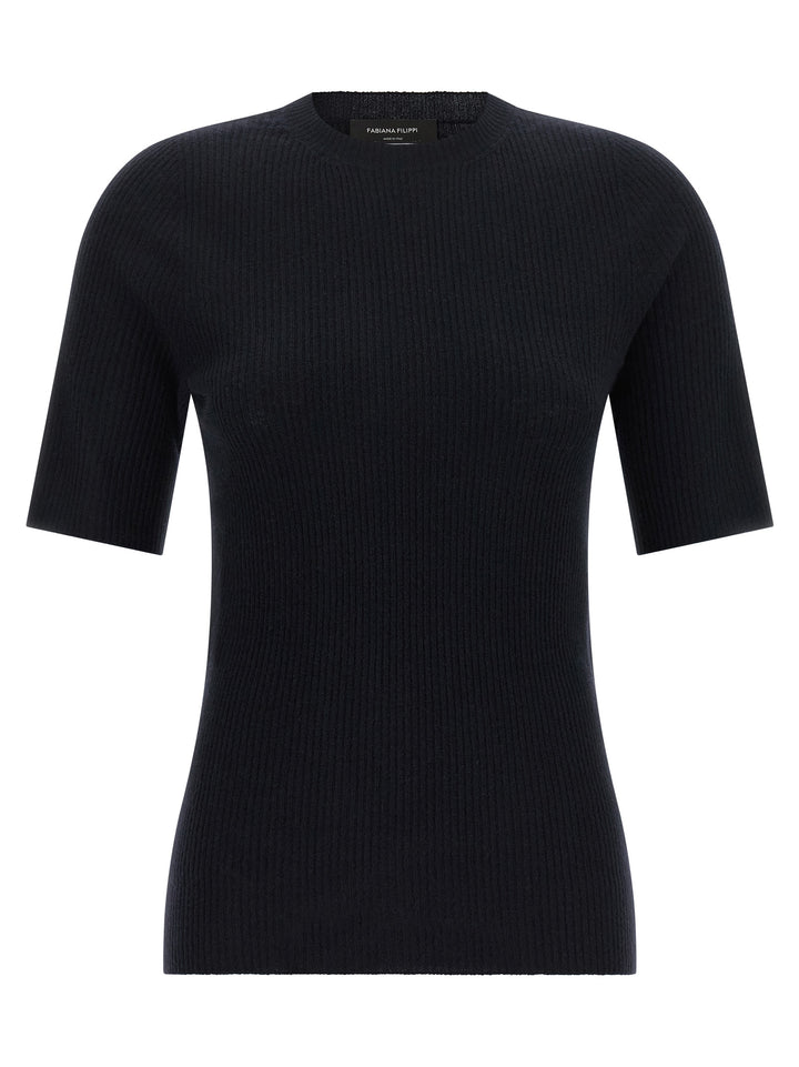 Fabiana Filippi Blue Virgin Wool T-Shirt