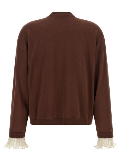 Fabiana Filippi Brown Virgin Wool Cardigan