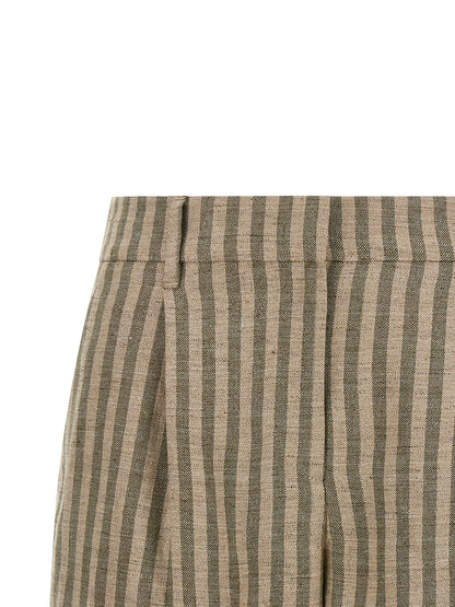Brunello Cucinelli Bicolor Linen Bermuda Shorts