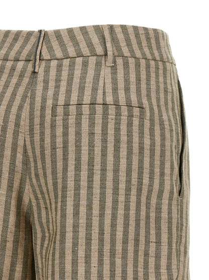 Brunello Cucinelli Bicolor Linen Bermuda Shorts
