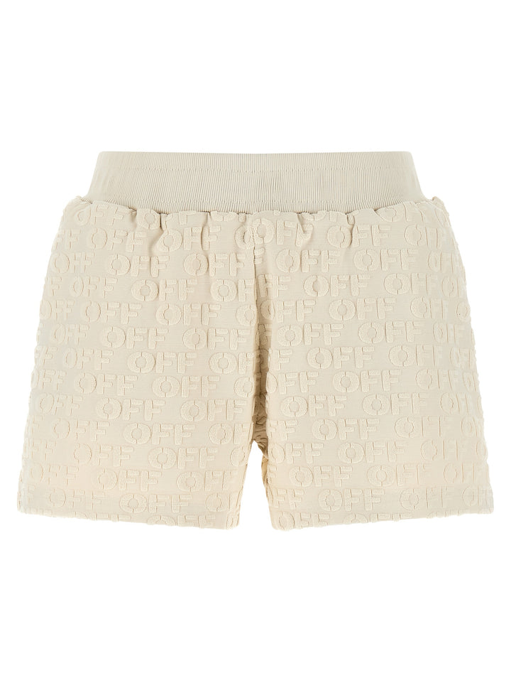 Off-White Beige Cotton Bermuda Shorts