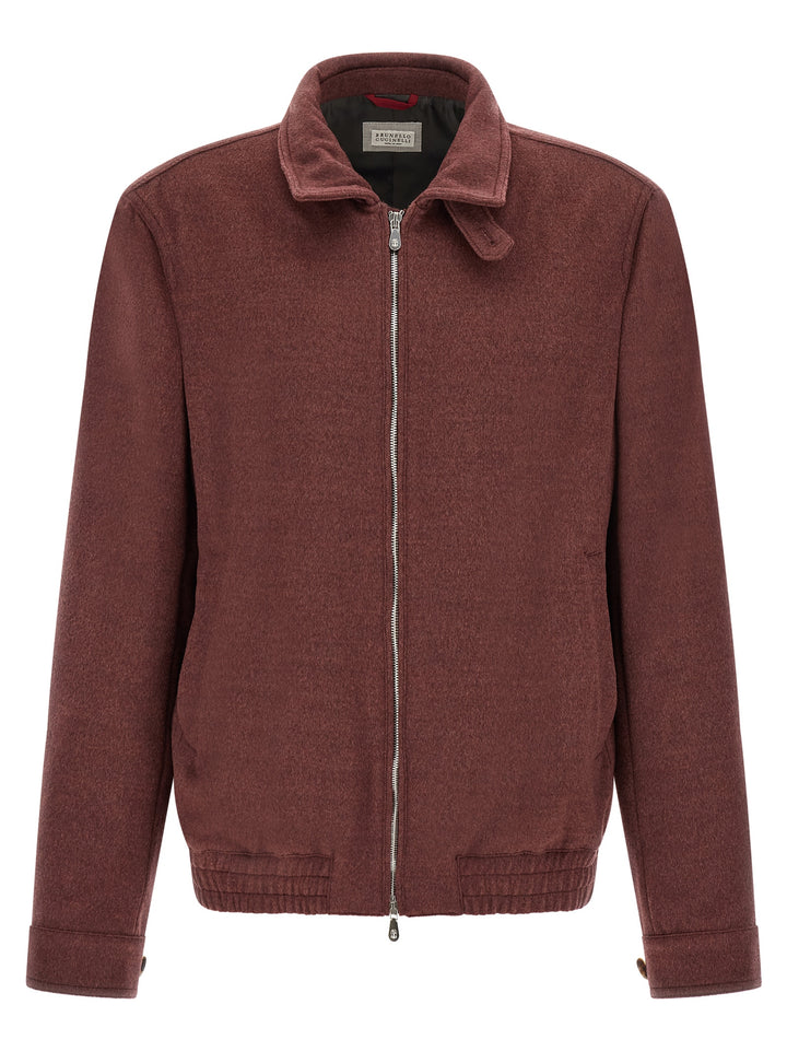 Brunello Cucinelli Bordeaux Virgin Wool Bomber