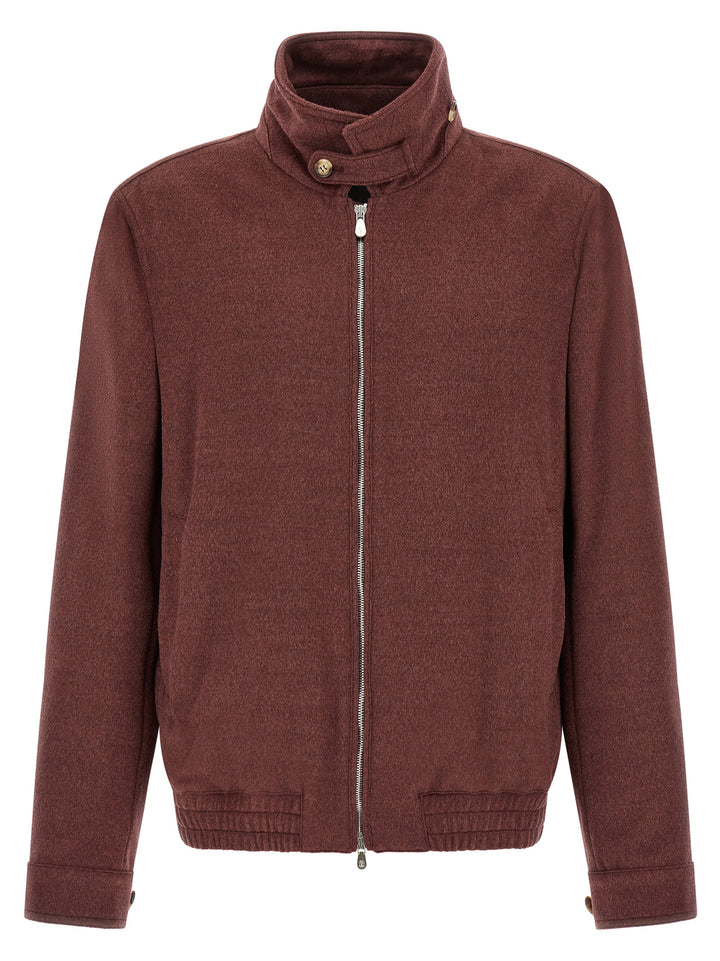 Brunello Cucinelli Bordeaux Virgin Wool Bomber