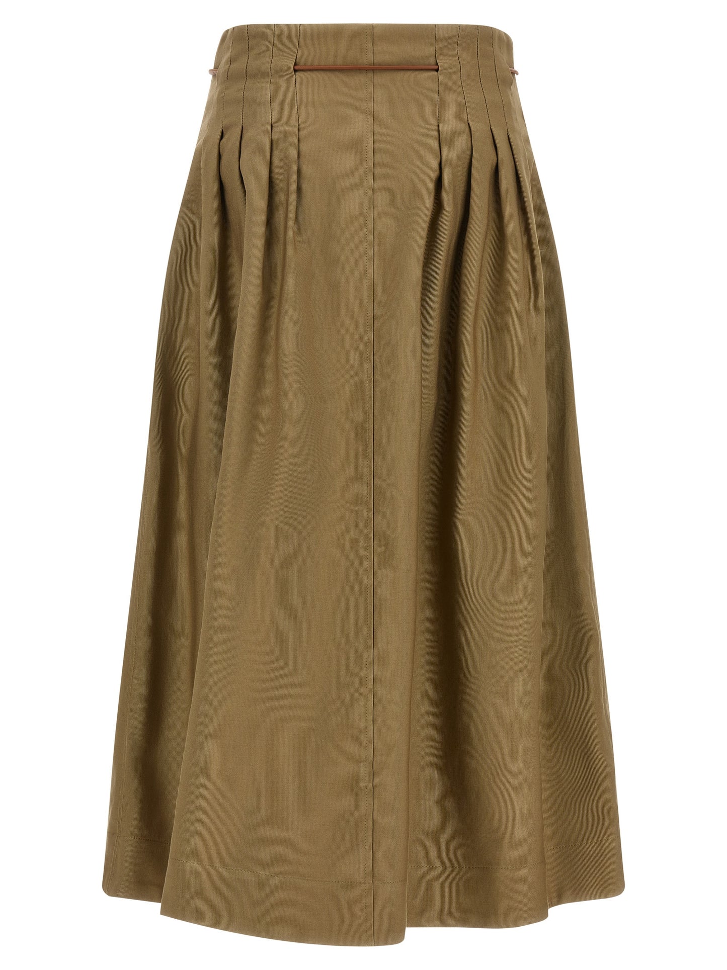 Max Mara Bicolor Cotton Midi Skirt