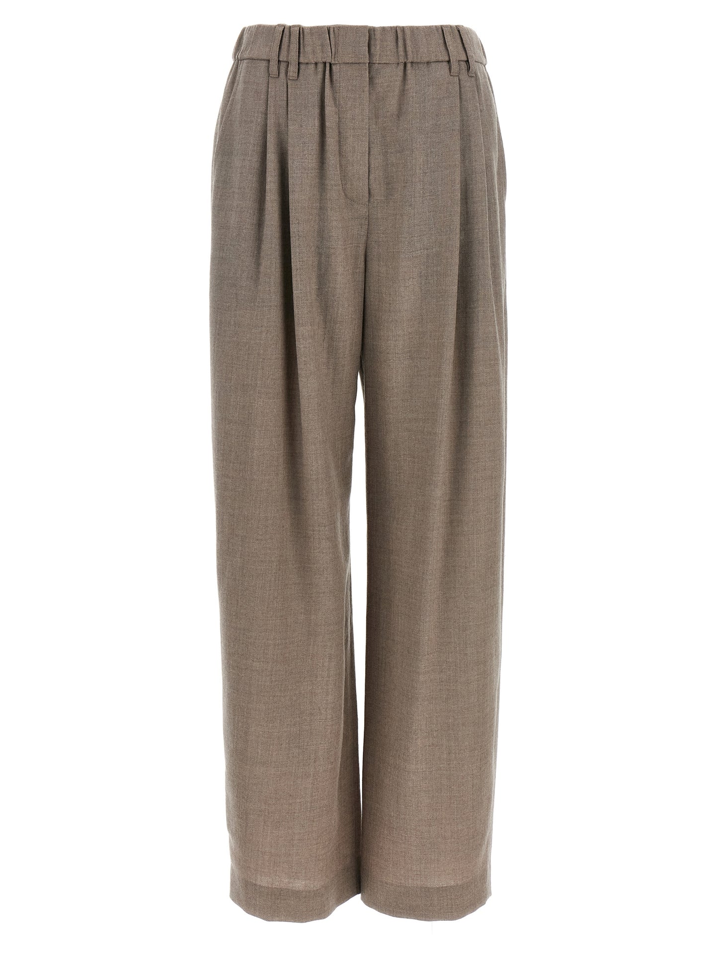 Brunello Cucinelli White Virgin Wool Casual Pants