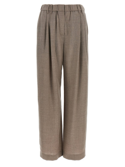 Brunello Cucinelli White Virgin Wool Casual Pants