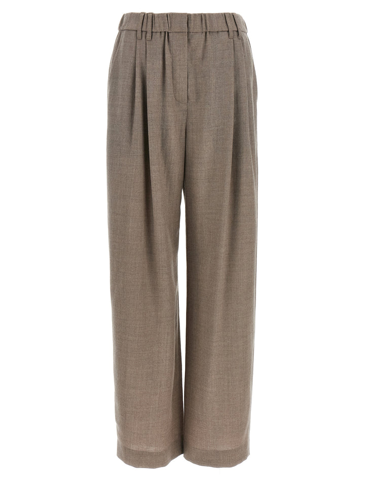 Brunello Cucinelli White Virgin Wool Casual Pants