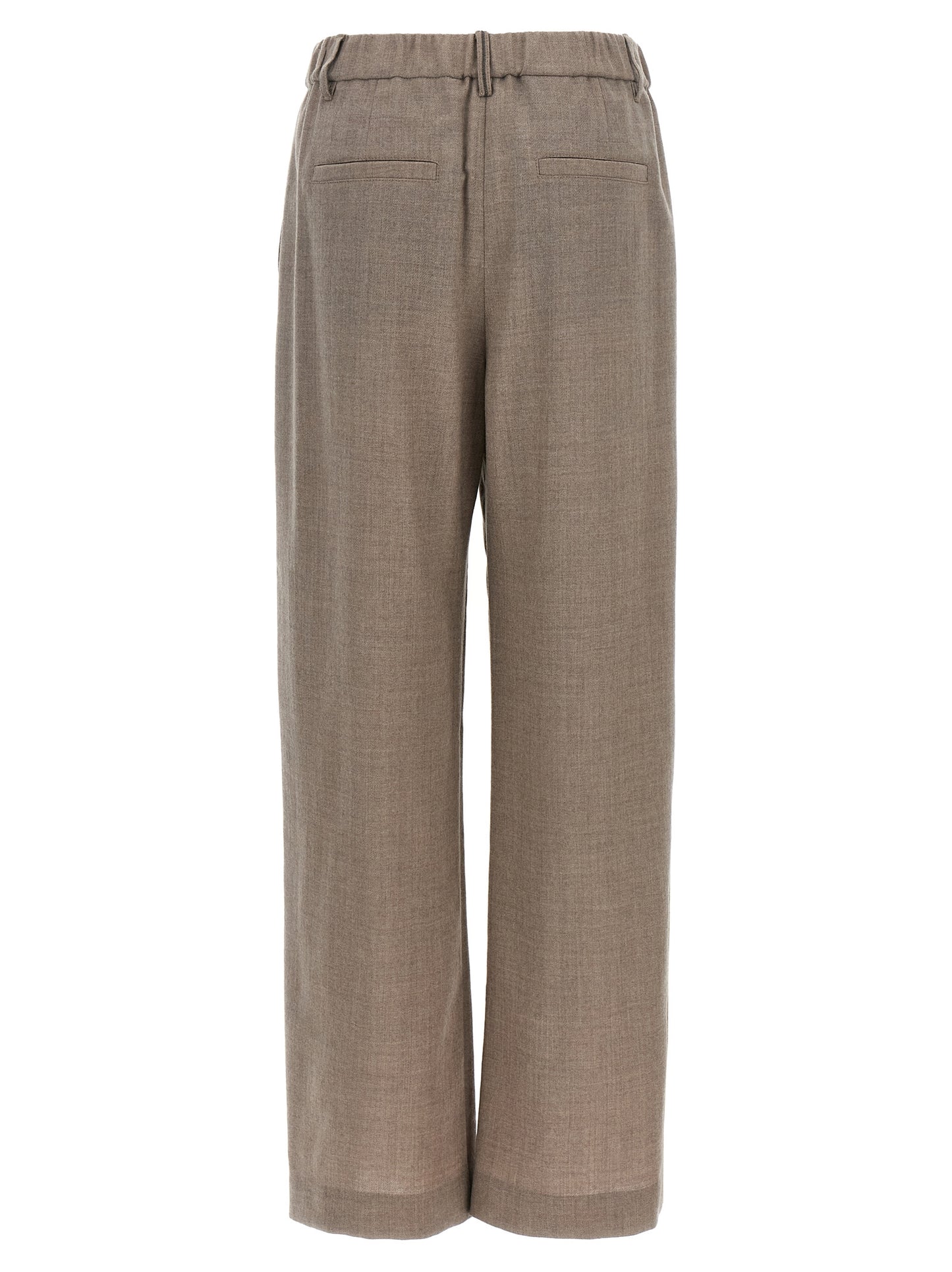 Brunello Cucinelli White Virgin Wool Casual Pants
