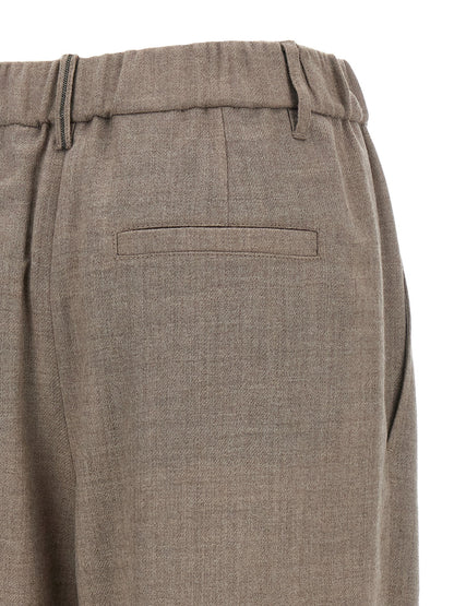 Brunello Cucinelli White Virgin Wool Casual Pants