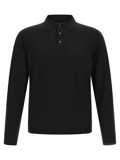 ZANONE Black Virgin Wool Polo Shirt