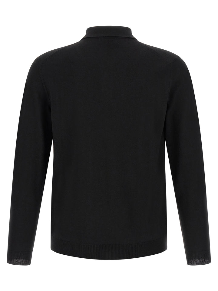 ZANONE Black Virgin Wool Polo Shirt