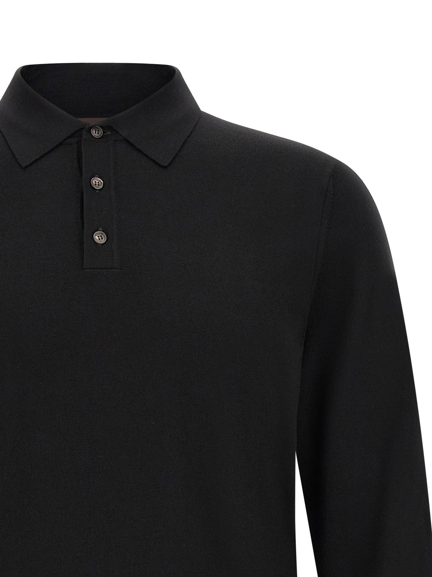 ZANONE Black Virgin Wool Polo Shirt