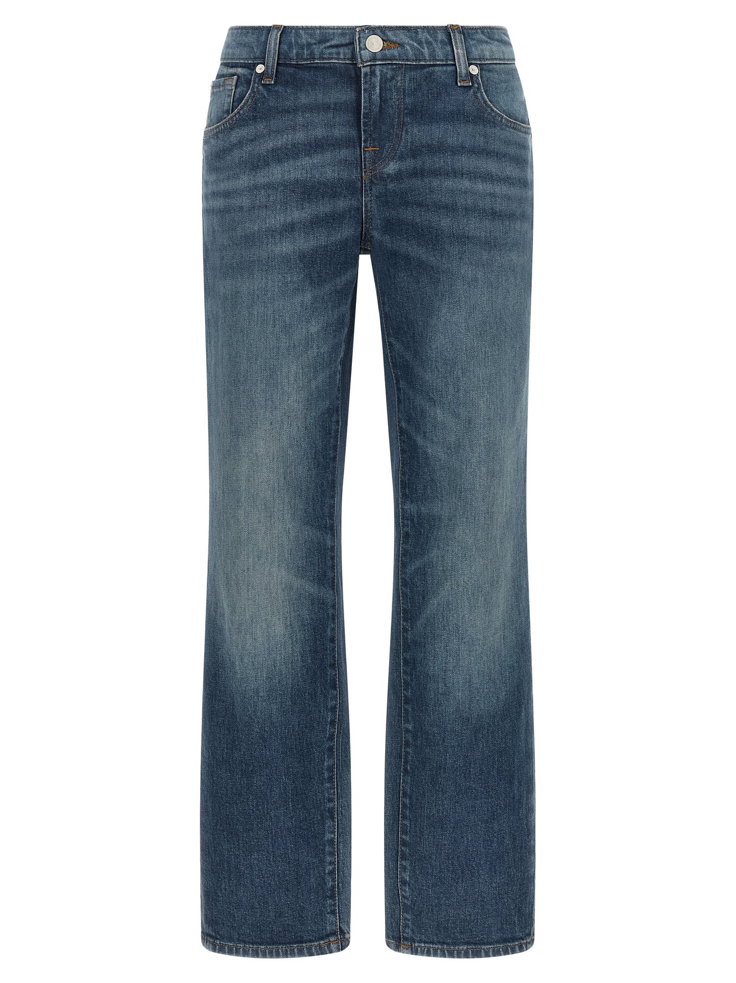 7 For All Mankind Blue Cotton Tapered Jeans